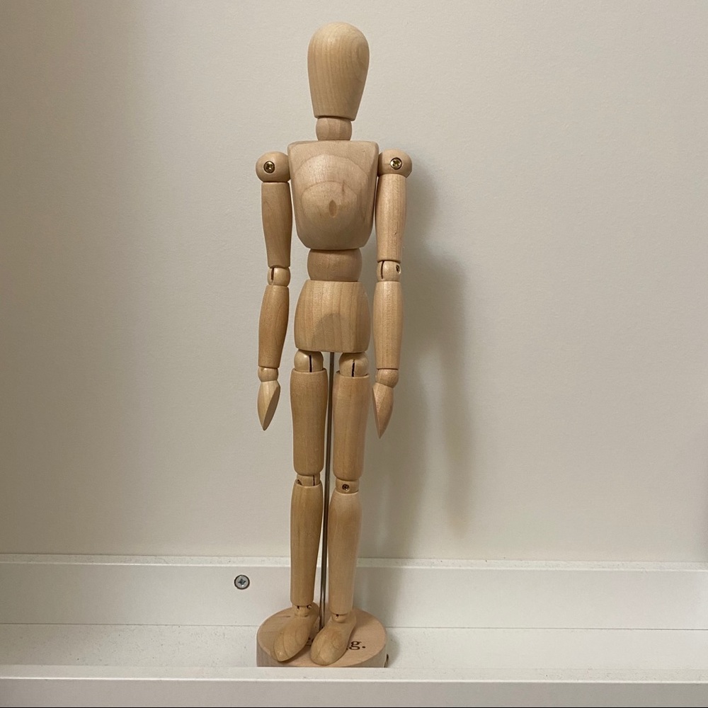 Wooden moveable human figure